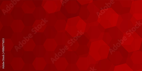 hexagons red and black color background abstract art vector