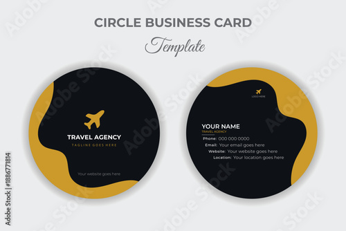 Vacation Travel Round Business Card Template Design