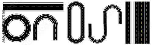 vector illustration of a road. road icon set. modern road icon collection set. 