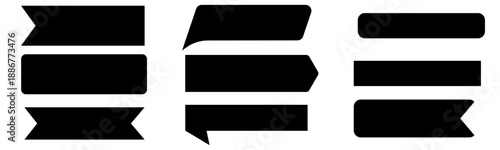 set of speech bubbles. Ribbons collection isolated on white.  Set of banners. Vector illustration