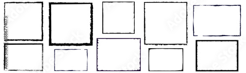 Black grunge frame collection. brush stroke grunge frame. vector and illustration