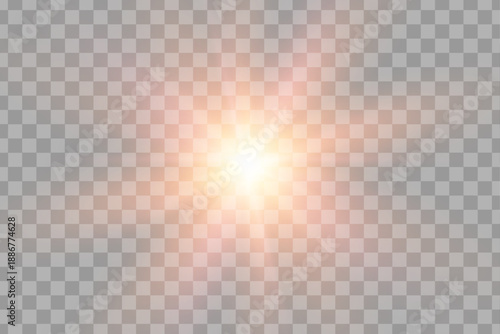 Red-toned sun or star with soft smooth rays on a very light textured background. Warm glowing abstract sunlight effect in landscape format.