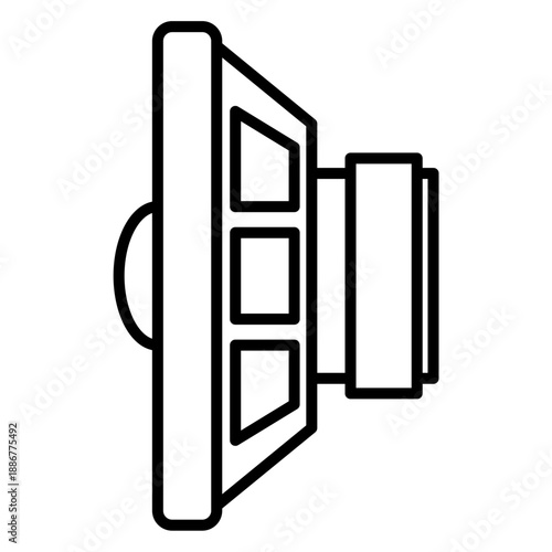 Audiophile Speaker Driver Music Icon Silhouette Vector Simple Stock Line Art