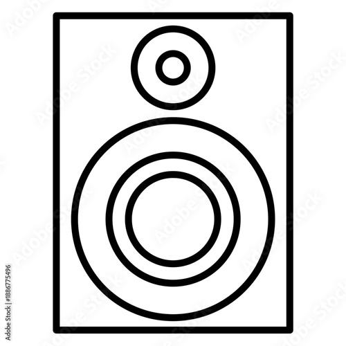 Audiophile Speaker Music Icon Silhouette Vector Simple Stock Line Art