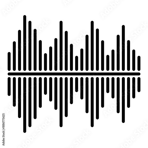 Audiophile Equalizer Wave Line Music Icon Silhouette Vector Simple Stock Line Art