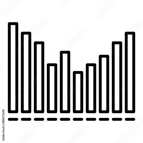 Audiophile Equalizer Bar Music Icon Silhouette Vector Simple Stock Line Art