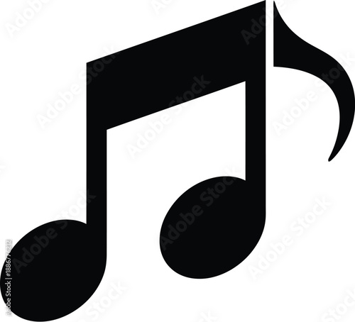 Black music notes symbol, vector illustration