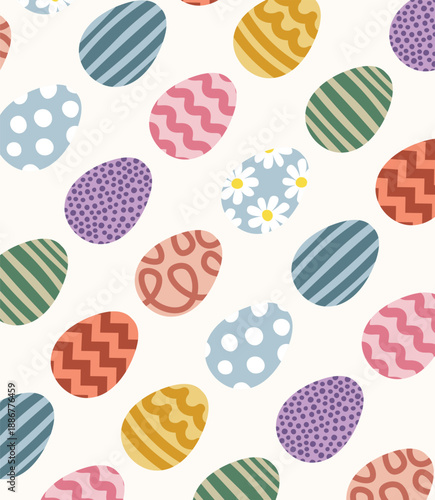 Cute easter eggs colorful vector illustartion