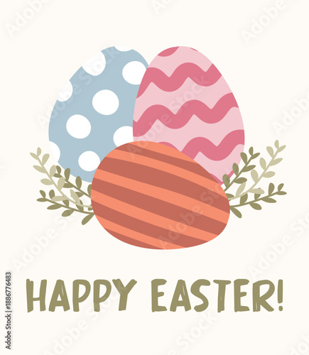Cute vector easter eggs card