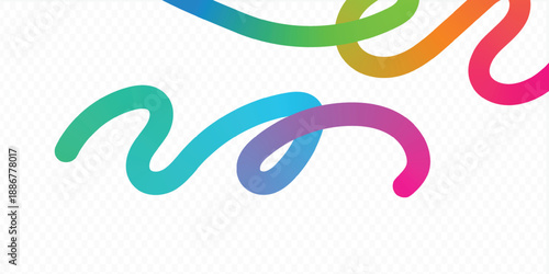 Abstract Party with Gradient. Vector 3D Curve Rainbow Ribbons Background, Rainbow Color line Ribbons shape background.