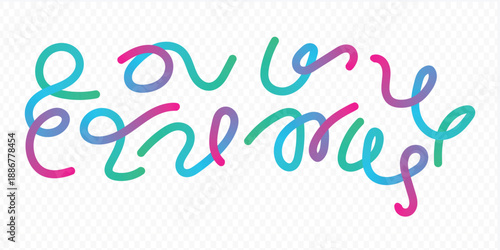 Abstract Party with Gradient. Vector 3D Curve Rainbow Ribbons Background, Rainbow Color line Ribbons shape background.