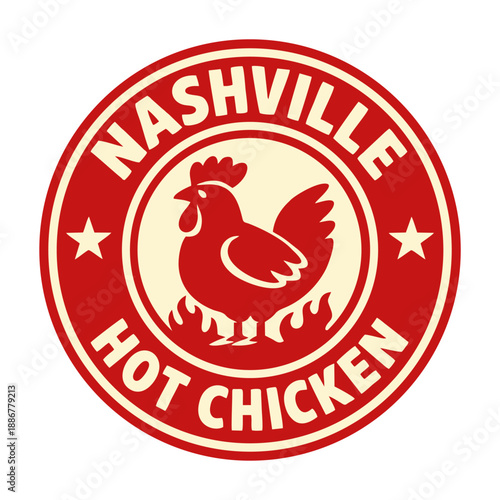 Nashville hot chicken logo vector in circle