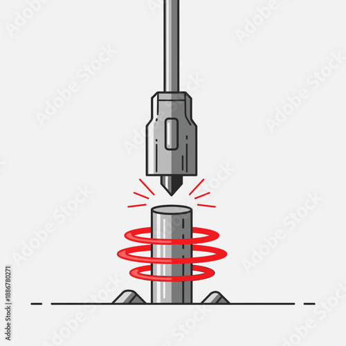 Industrial Metal Forming Process With Precision Engineering Tool Creating Force