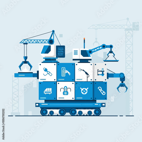 Innovative Modular Robotic System For Advanced Industry Automation And Manufacturing Processes