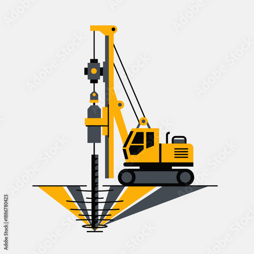 Industrial Pile Driver Equipment Drilling Ground For New Building Foundation Construction