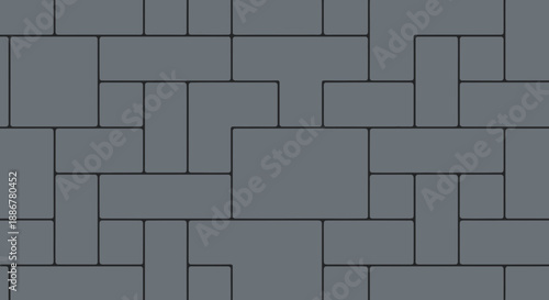 Interlocking Geometric Gray Blocks Seamless Pattern Contemporary Paving Design Texture Artwork