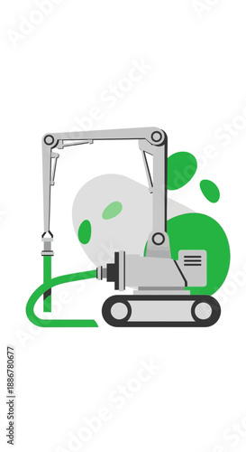 Industrial Pumping Equipment With Modern Design And Dynamic Green Accents Vector Art