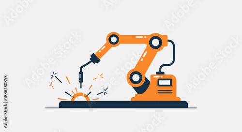 Industrial Robotic Welding Arm Icon Automation Manufacturing Process Future Tech