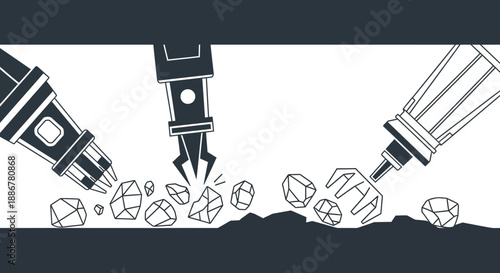 Industrial Robotic Automation Extracting Precious Raw Resources And Materials With Precision