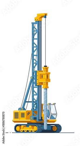 Large Scale Industrial Foundation Drilling Rig For Deep Earth Construction Projects Vector