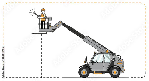 Maintenance Worker In A Lift Basket Successfully Completes Essential Service Task