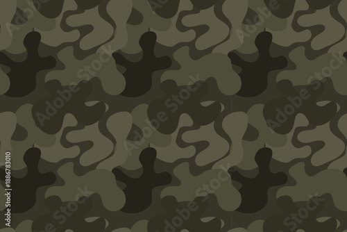 Wallpaper Mural Olive green camouflage pattern with dark shadows Torontodigital.ca