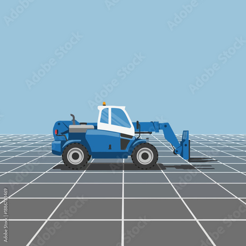 Modern Blue Telescopic Handler Heavy Machinery For Industrial Logistics Operations