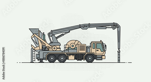 Modern Concrete Pump Truck Construction Equipment Delivering Essential Building Materials