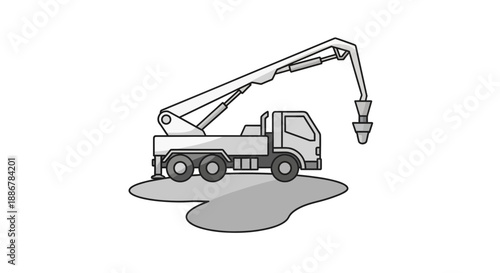 Modern Concrete Pump Truck Delivers Essential Material To Construction Sites Efficiently