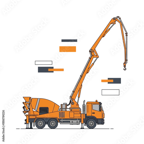 Modern Concrete Pump Truck Delivers Essential Materials For Urban Construction Projects