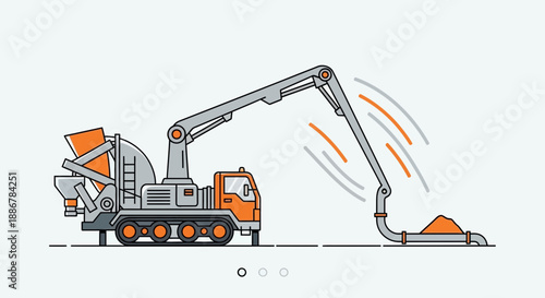 Modern Concrete Pump Truck Efficiently Delivering Construction Material For Various Projects