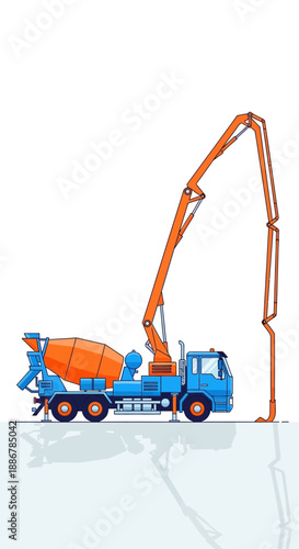 Modern Concrete Pump Truck With Extendable Boom For Construction Sites Delivering Material