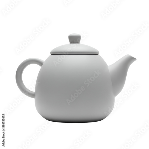White teapot on a plain white background