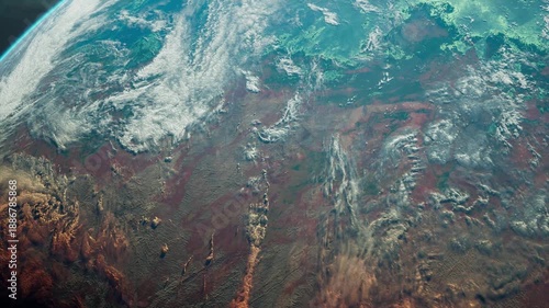 Earth From Space: Dramatic Clouds Over Arid Desert Landscape