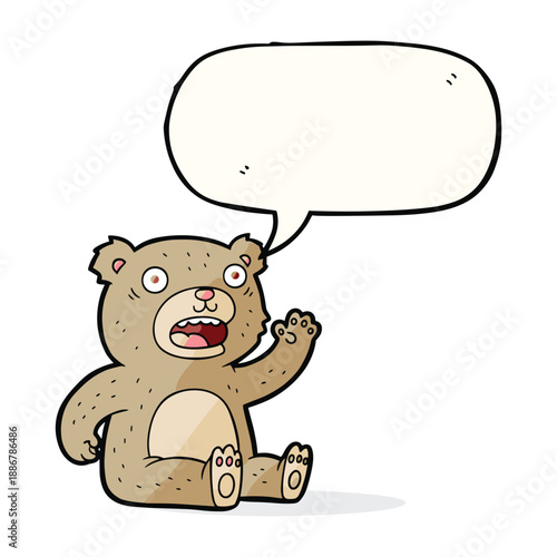 Cartoon bear sitting with speech bubble