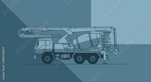Modern Concrete Pump Truck With Extended Boom For Large Scale Construction Sites