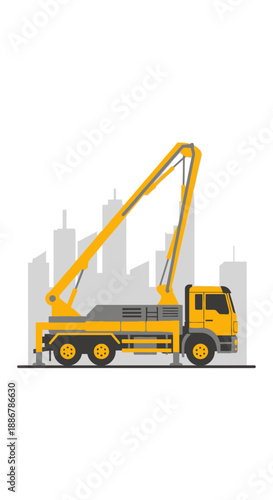 Modern Concrete Pump Truck With Extended Boom For Urban Infrastructure Projects