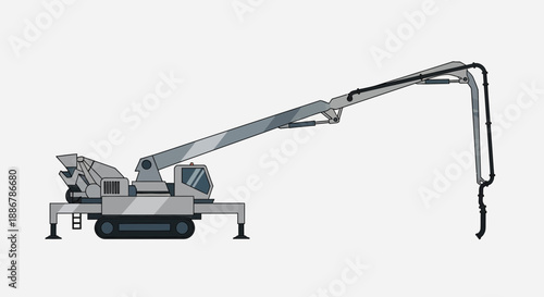 Modern Concrete Pump Truck With Long Extendable Boom For Construction Sites And Infrastructure