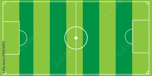 Illustration of a soccer field. Football field or soccer field background. Vector green court for create game