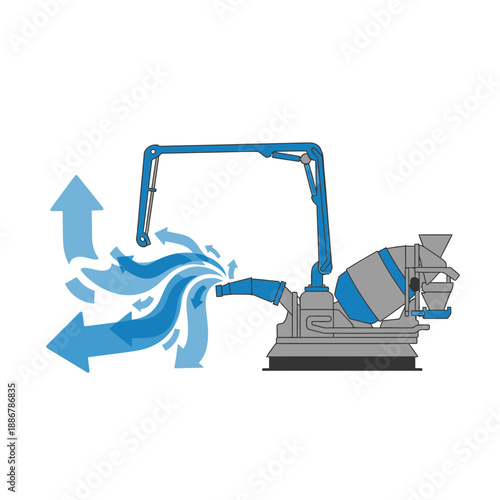 Modern Concrete Pumping Operation Diagram Showing Efficient Construction Material Flow