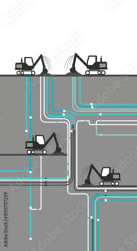 Modern Excavation For Digital Infrastructure Connecting Global Networks Seamlessly