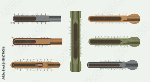 Modern Flat Design Progress And Measurement Indicators For User Interface Displays