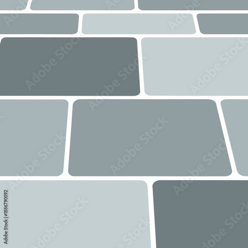 Modern Grey Tiled Surface With Rounded Blocks Abstract Background Design Perspective