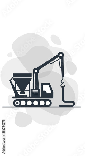 Modern Heavy Duty Concrete Pump Truck Essential Construction Site Equipment Illustration
