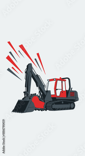 Modern Heavy Duty Excavator Construction Vehicle For Building Site Operations