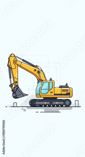 Modern Heavy Duty Excavator Machine Essential For Industrial Construction Projects