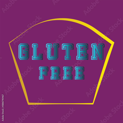 Gluten Free Logo. Graphic Oval Typographic Icon. Fully editable vector illustration for web, print and food packaging.