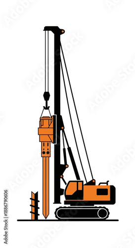 Modern Heavy Duty Pile Driver For Construction Site Foundation Engineering Work