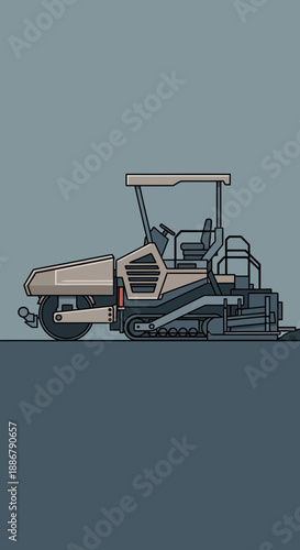 Modern Heavy Duty Road Construction Paver Machine Building Infrastructure Element