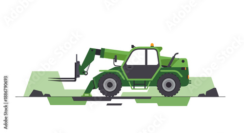 Modern Heavy Duty Telehandler Industrial Equipment Moving Materials Efficiently